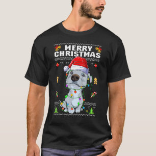 Cute Pit Bull Puppy Merry Kerstmis Ugly Sweater P T-shirt