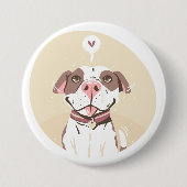 Cute Pit Bull Ronde Button 7,6 Cm (Voorkant)
