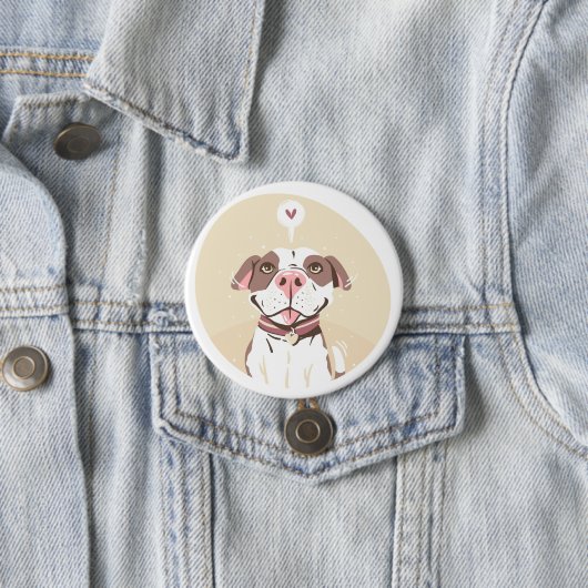 Cute Pit Bull Ronde Button 7,6 Cm (In situ)