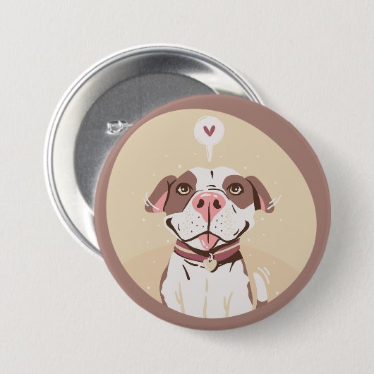 Cute Pit Bull Ronde Button 7,6 Cm (Voorkant /achterkant)