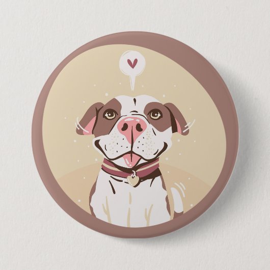Cute Pit Bull Ronde Button 7,6 Cm (Voorkant)