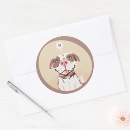 Cute Pit Bull Ronde Sticker
