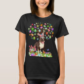 Cute Pitbull Dogs With Bunny Ears Easter Egg Tree T-shirt (Voorkant)