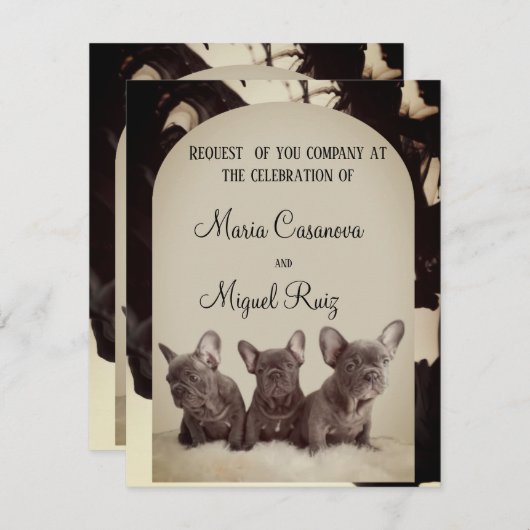 cute pitbull elegant party kaart (Voorkant / Achterkant)