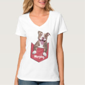Cute Pitbull Pocket Dog T-Shirt (Voorkant)