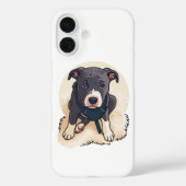 Cute Pitbull Puppy Dog Cartoon Design Case-Mate iPhone Case (Achterkant)