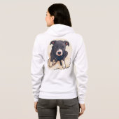 Cute Pitbull Puppy Dog Cartoon Design Hoodie (Achterkant volledig)
