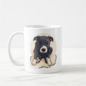 Cute Pitbull Puppy Dog Cartoon Design Koffiemok (Links)