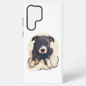 Cute Pitbull Puppy Dog Cartoon Design Samsung Galaxy Hoesje (Achterkant)