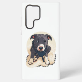 Cute Pitbull Puppy Dog Cartoon Design Samsung Galaxy Hoesje