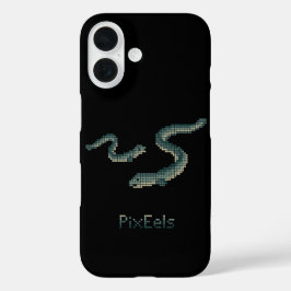 Cute "PixEels" Pixelated Eels Graphic iPhone 16 Hoesje