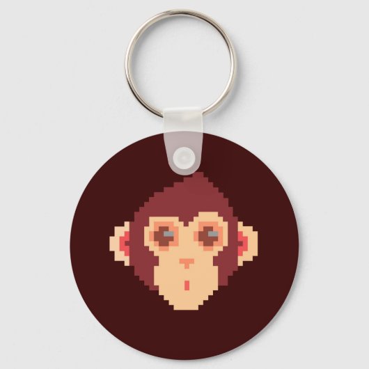 Cute pixel aap gezicht notebook HP laptop skin Sleutelhanger (Voorkant)