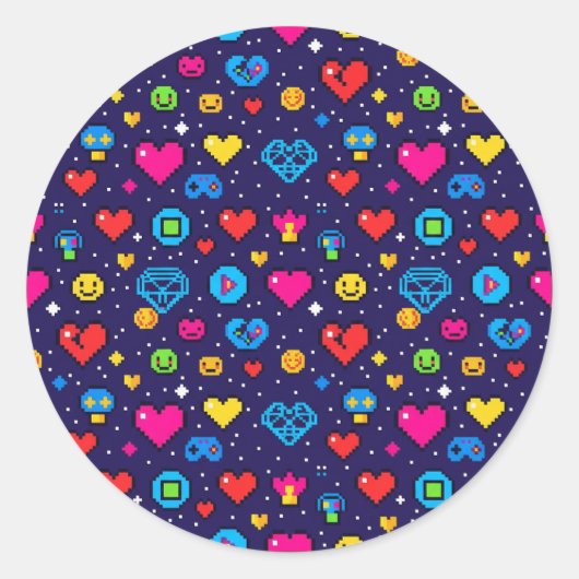 Cute Pixel Art Gaming Vinyl Sticker Pack (Voorkant)