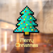 Cute Pixel Art kerstboom Funny Geeky Custom Raamsticker (Vel 2)