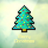 Cute Pixel Art kerstboom Funny Geeky Custom Raamsticker (Vel 3)
