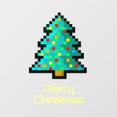 Cute Pixel Art kerstboom Funny Geeky Custom Raamsticker (Vel)