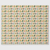 Cute Pixel Cats in Christmas Tree Costumes Cadeaupapier (Vlak)