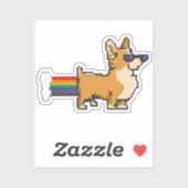 Cute Pixel Corgi Sticker (Vel)