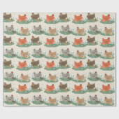 Cute Pixel Kippen Patroon Cadeaupapier (Vlak)