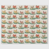 Cute Pixel Kippen Patroon Cadeaupapier (Vlak)