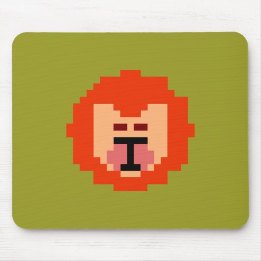 Cute pixel leeuw gezicht  kussensloop muismat (Voorkant)