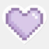 Cute Pixel Paarse Hart Sticker | Kawaii Retro 8-B (Voorkant)
