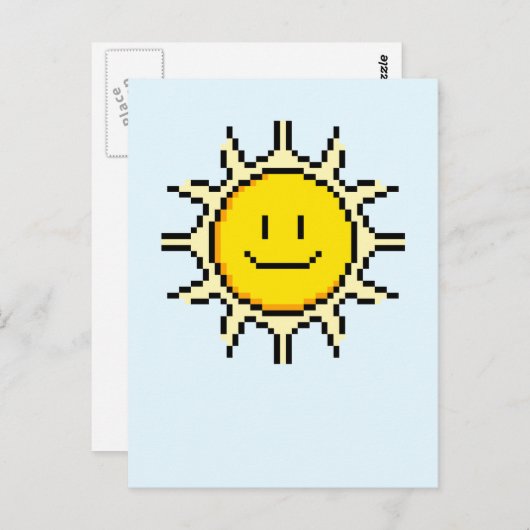 Cute Pixel Sun Briefkaart (Voorkant / Achterkant)