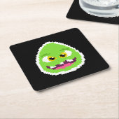 Cute pixeled egg monster mok trekstring ba kartonnen onderzetters (Schuin)