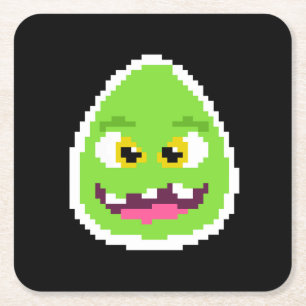 Cute pixeled egg monster mok trekstring ba kartonnen onderzetters