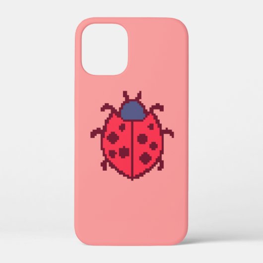 Cute pixeled ladybug insect werpt kussen Case-Mate iPhone case (Achterkant)