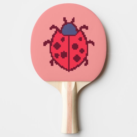 Cute pixeled ladybug insect werpt kussen tafeltennisbatje (Voorkant)
