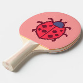 Cute pixeled ladybug insect werpt kussen tafeltennisbatje (Voorkant Gekanteld)