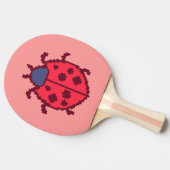Cute pixeled ladybug insect werpt kussen tafeltennisbatje (Zijkant)