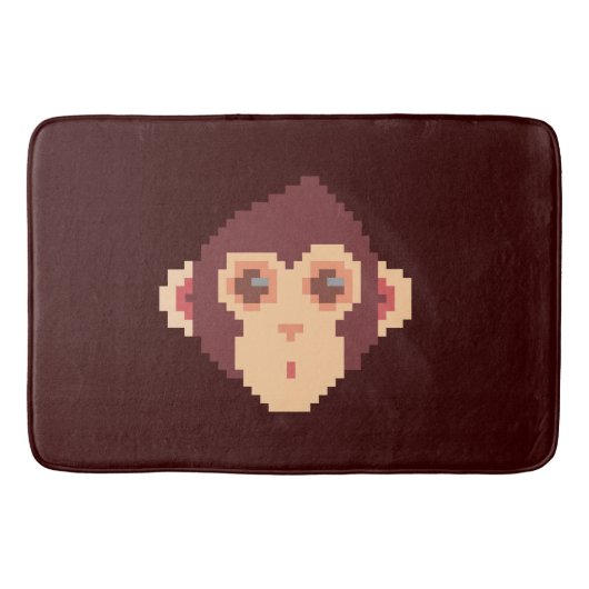 Cute pixeled monkey face notitieboek HP notebook s Badmat (Voorkant)