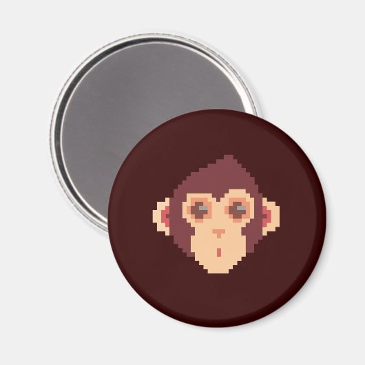 Cute pixeled monkey face notitieboek HP notebook s Magneet (Voorkant / Achterkant)