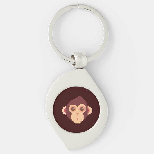 Cute pixeled monkey face notitieboek HP notebook s Sleutelhanger (Voorkant)