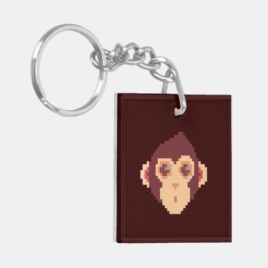 Cute pixeled monkey face notitieboek HP notebook s Sleutelhanger (Voorkant Links)