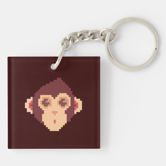 Cute pixeled monkey face notitieboek HP notebook s Sleutelhanger (Achterkant)