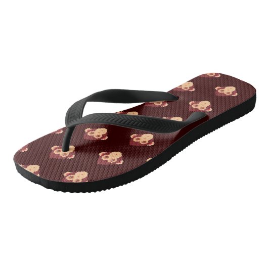 Cute pixeled monkey face notitieboek HP notebook s Teenslippers (Schuin)