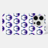 Cute pixeled pinguin baby werpen kussen Case-Mate iPhone case (Achterkant (horizontaal))