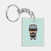 Cute pixeled robotCop Sleutelhanger (Voorkant Links)