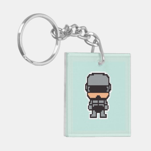 Cute pixeled robotCop Sleutelhanger (Voorkant Links)