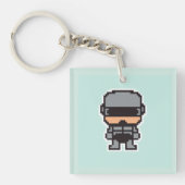 Cute pixeled robotCop Sleutelhanger (Voorkant)