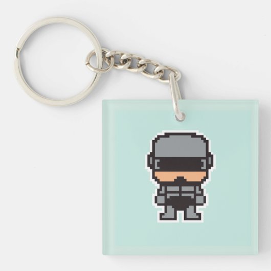 Cute pixeled robotCop Sleutelhanger (Voorkant)