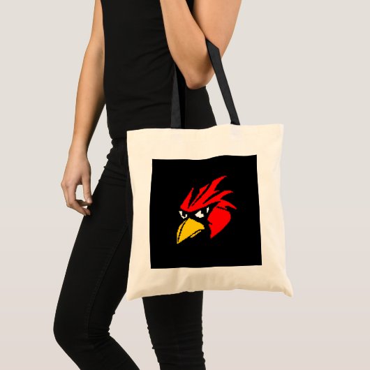 Cute pixeleleled bird face trektas tote bag (Voorkant (product))