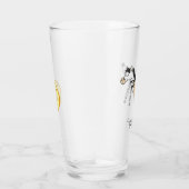 Cute Pizza Funny Zebra Kinder Cartoon Glas (Rechts)