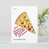 Cute Pizza My Heart ClassroomValentines Day Feestdagenkaart (Staand voorkant)