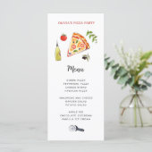 Cute Pizza Party Menu Kaart (Staand voorkant)