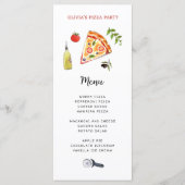 Cute Pizza Party Menu Kaart (Voorkant)