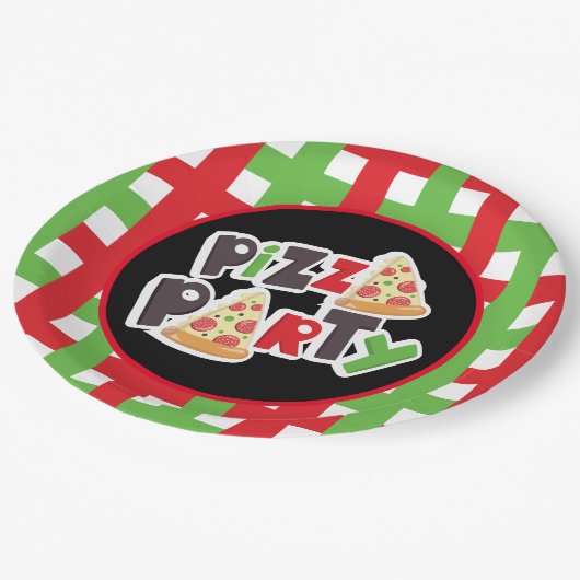 Cute pizza party words paper bord (Gekanteld)
